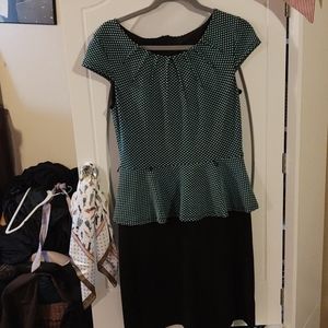 Connected apparel 60's mod pin up dress aqua